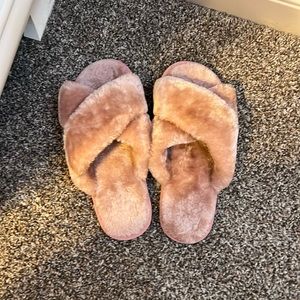 Pink fluffy slippers